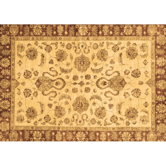 Ahgly Company Indoor Rectangle Abstract Brown Modern Area Rugs, 6' x 9'