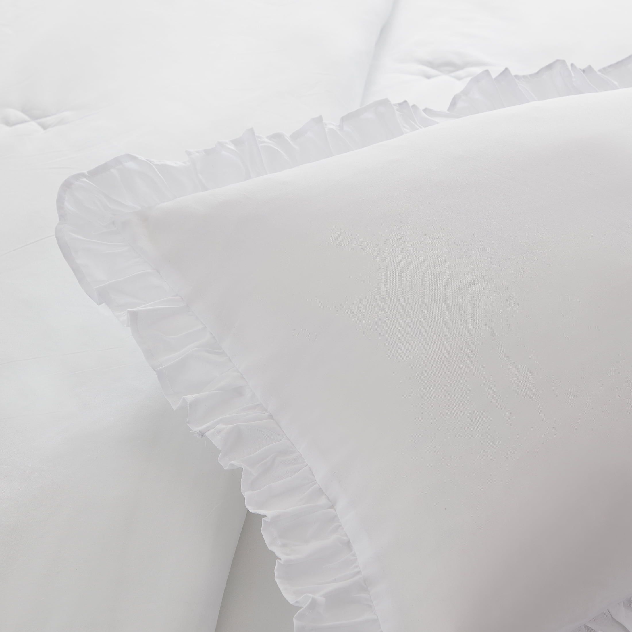 My Texas House Angelina Draping Ruffle Polyester Adult 2-Piece Bedspread Set, Bright White, Twin