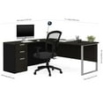 thumbnail image 3 of Bestar Pro Concept Plus L Desk with Metal Leg in Deep Gray and Black, 3 of 3