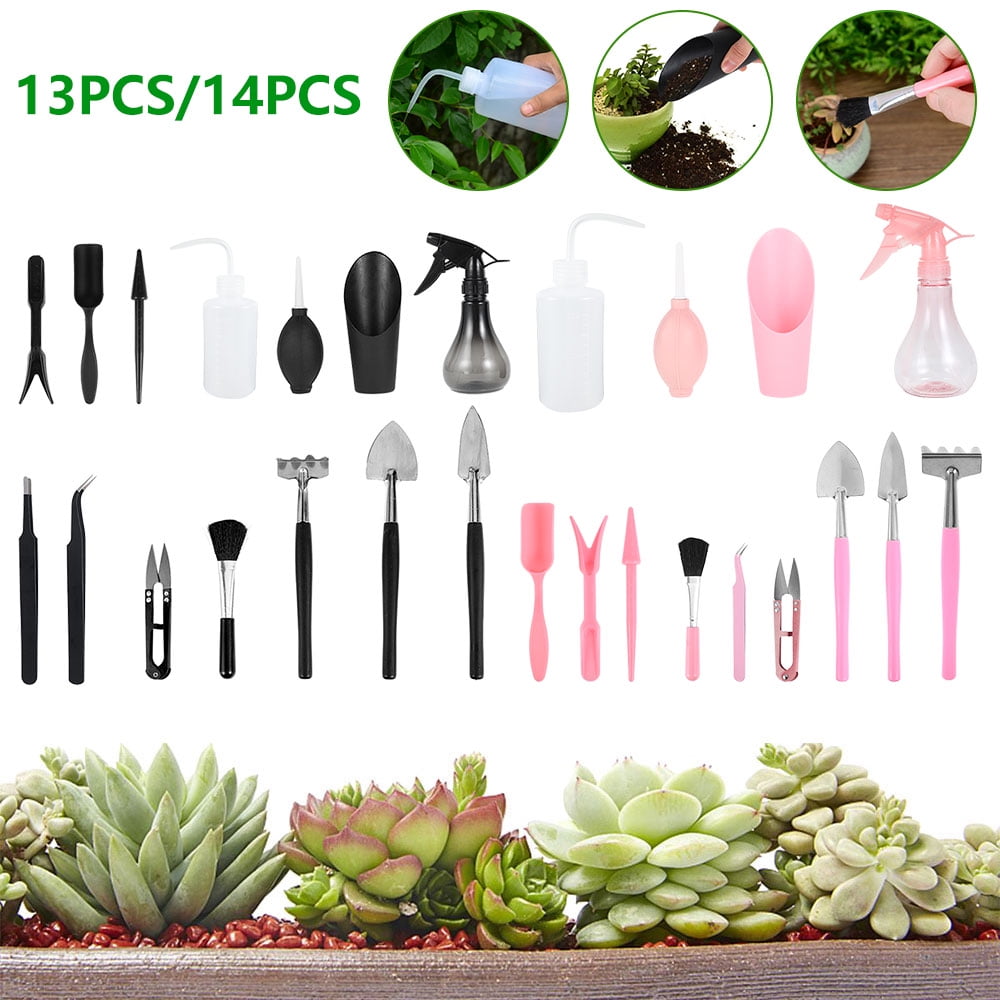 14Pcs Mini Garden Hand Tools For Succulent Transplanting Miniature Fairy 