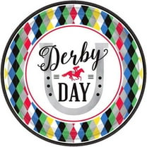 Amscan Derby Day Round Plates, 9" - Pack of 8, Multicolor