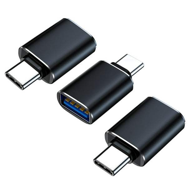 Adaptador USB C a USB, convertidor OTG Thunderbolt tipo C, adaptador USB C macho a USB 3.0 hembra (paquete de 3) para Apple MacBook Pro, Mac Book, iPad, Samsung Galaxy S20-S23 y más, tipo C