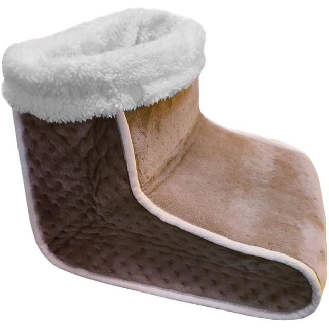 Electric foot warmer for under-desk use, fast heating, 6 temperature settings, 4 timers, brown
