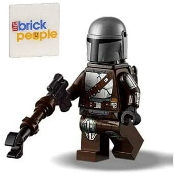TRAHOO-Star Wars: Mando Minifig with Silver Beskar Armor - Din Djarin The Mandalorian
