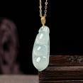 thumbnail image 5 of 14K Gold Jade Green Bean Necklace, Lucky Jade Necklace - Perfect Birthday and Mother's Day Gift for Mother, Wife and Girlfriend, 5 of 5