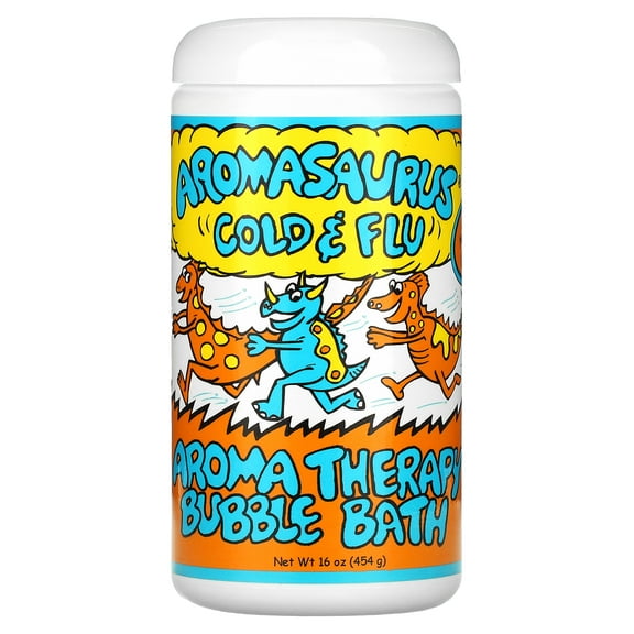 Abra Therapeutics Aromasaurus Cold & Flu, Aroma Therapy Bubble Bath For Children, 16 oz (453 g)