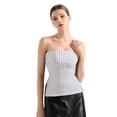 thumbnail image 2 of Camiseta de tubo SUUKSESS con lunares de doble línea para mujer, talla XS, 2 of 6