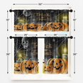 thumbnail image 4 of Halloween Pumpkin Spider Kitchen Curtains Window Curtains and Valances Set 36 Inch, Skull Spooky Chalkboard Short Tier Curtain for Kitchen, Halloween Small Kitchen Decor, 4 of 6