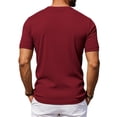 thumbnail image 5 of Lmueinov Men's Ribbed Henley Short Sleeve T Shirts, Casual Loose Fit Button Placket Solid Color Tops, Versatile Daily Wear Shirts S-3XL, 5 of 8