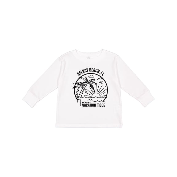 Inktastic Summer Vacation Mode Delray Beach Florida Boys or Girls Long Sleeve Toddler T-Shirt