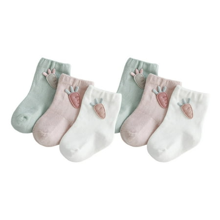 

Etereauty 3 Pair of Adorable Kids Socks Cartoon Spring Autumn Socks Cotton Baby Stockings Breathable Footwear (Radish Size S 6-12 Months)