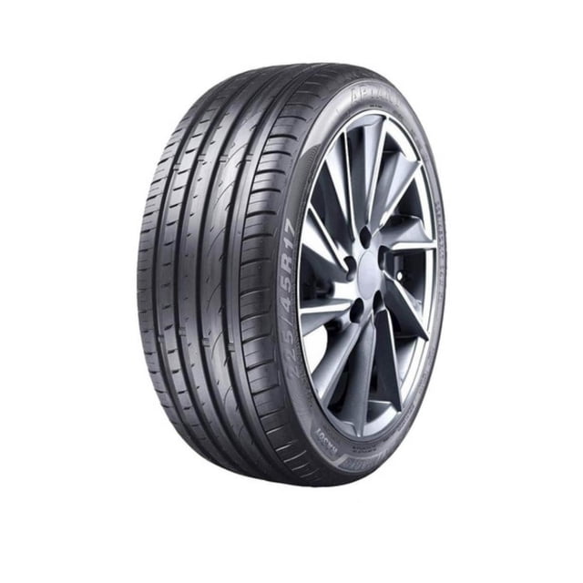 llanta 275/40 r20 106w aptany ra301 llanta de alto desempeño en vista 3/4 con dibujo asimétrico, canales longitudinales y surcos de evacuación; banda lateral muestra marca Aptany y la medida 275/40R20, índice de carga 106 e índice de velocidad W; diseñada para clima seco y lluvioso, adecuada para vehículos deportivos y sedanes con rines 20".
