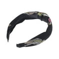 thumbnail image 5 of Unique Bargains 1 Pc Grace Little Man Pattern Wide Cross Knot Headbands for Women Black, 5 of 6