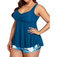 thumbnail image 2 of Trajes de baño tankini de talla grande para mujer, trajes de baño fluidos de 2 piezas con pantalones cortos, 2 of 5