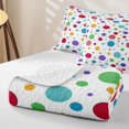 thumbnail image 4 of Erosebridal Colorful Polka Dot Quilt Full,Multicolor Geometric Round Full Bedspread Sets For Girls,3-Piece, 4 of 7