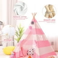 thumbnail image 4 of Tent for Kids, Pink Strip Outdoor Indoor Indian Playhouse Toy Teepee for Girls, Birthday Gift Portable Children Sleeping Dome Play Tent for Boys, Princess Castle Play House for Child, 4 of 7