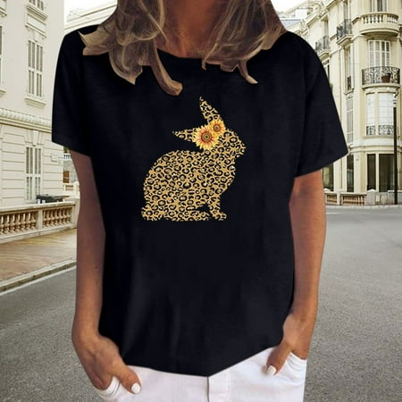 

YFPWM Blouses for Women Fashion 2022 Dressy and Casual Business Office Top Plus Size Corset Top Business Causal Tops Summer Chiffon Blouse Print Round Neck Easter Summer Short Sleeve Tops