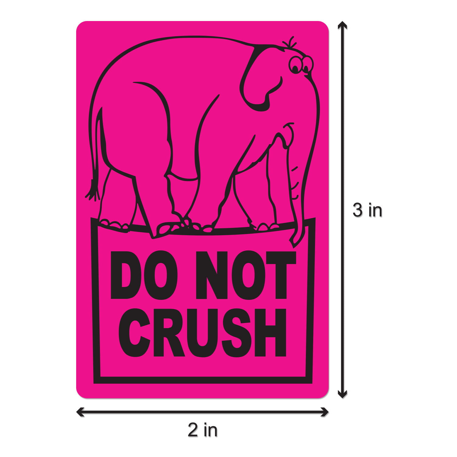 DO NOT CRUSH Red Packaging Warning Labels Stickers On Roll Warehouse PKG-03-ROLL 