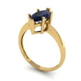 thumbnail image 2 of Solitaire Engagement Ring for Women - 1.5ct Simulated Blue Sapphire in 14K Yellow Gold Promise Ring, 2 of 5