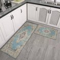 thumbnail image 3 of Bohemian Blue Ethnic Rug Kitchen Rugs and Mats Sets Of 2,Kitchen Decoration Rugs,Rubber Backing Non-Slip Floor Mat for Sink Washable Waterproof Laundry Room Runner Rugs, 3 of 7