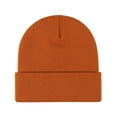 thumbnail image 2 of Winter Unisex Knitted Hat Stretchy Folded Brim Thickened Solid Color Ear Warm Daily Wear Cap Outdoor Skiing Skating Headwear, 2 of 7