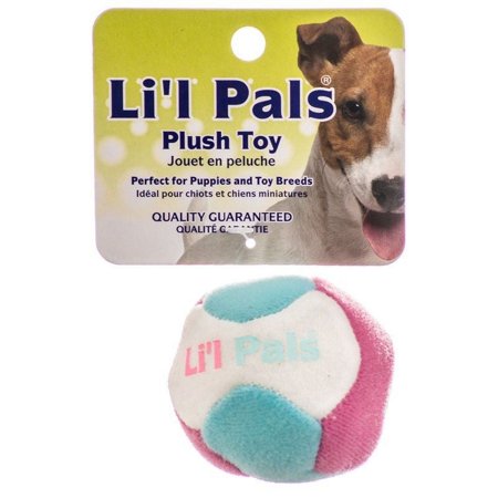 UPC: 0076484842092 | 1 count Lil Pals Multi Colored Plush Ball with Bell for Dogs