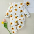 thumbnail image 3 of WOYY Newborn Girl's Long Sleeve Romper Flower Prints Round Neck Jumpsuit Fall Winter Clothes, 3 of 3