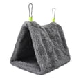 thumbnail image 1 of Methold Cama Triangular gruesa para mascotas, casa de animales pequeños con ganchos, jaula de pájaros de felpa lavable reutilizable, tienda Jaulas de pájaros Gris S Methold PT004946-01, 1 of 6