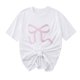 thumbnail image 1 of Primavera Top Mujeres Moda Casual Nueva Cinta de Arco Impresa Cuello Redondo Camiseta de Manga Corta, Camiseta de Cuello Tripulado, 1 of 8