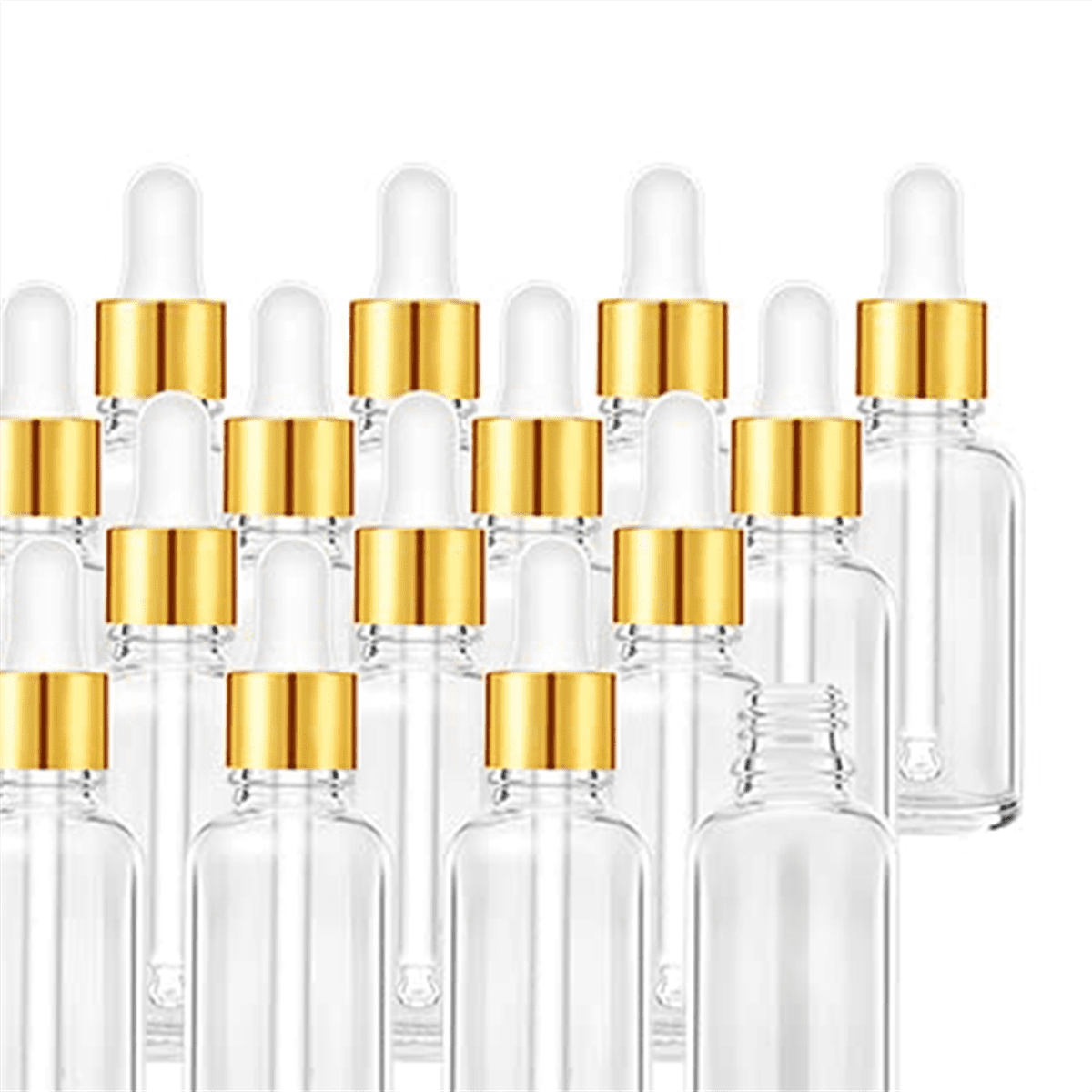Glass Dropper Bottle 24 Pack Clear Glass Bottles Empty with 2 Funnels & 2 Long Pipettes, 30ml Eye Dropper
