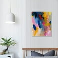 thumbnail image 4 of Acheng Framed Canvas Print Wall Art Pastel Blue, Orange &amp; Pink Paint Strokes Abstract Shapes Watercolor Modern Art Contemporary Multicolor Ultra for Living Room, Bedroom, Office 16x20 in, 4 of 5