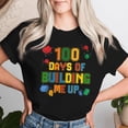 thumbnail image 2 of 100 Days of Building Me Up T-Shirt – Building Blocks Teacher & Student Celebration Tee – Educational Milestone Shirt for Women, Kids Learning Apparel, 2 of 3
