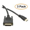 thumbnail image 1 of 3 Pack HDMI to DVI Cable, HDMI Male to DVI Male 6 Feet, 1 of 1