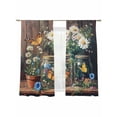 thumbnail image 6 of Butterfly Floral Sheer Curtains for Living Room Bedroom Country Daisy Wildflower Brown Barn Door Sheer Curtains 63 Inch Long 2 Panels Set Light Filtering Curtain Window Treatments Drapes, 6 of 6