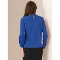 thumbnail image 3 of DARING DIVA Chiffon Blouse for Women's Long Sleeve Work Shirt XL Royal Blue, 3 of 6