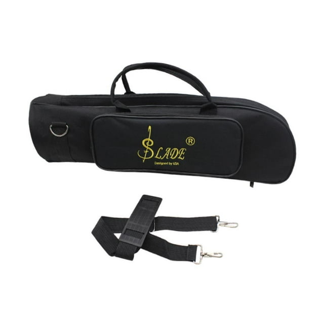 Estuche para trompeta, con cremallera, tela Oxford, correa de hombro ajustable, estuche para trompeta, para lápices, partituras