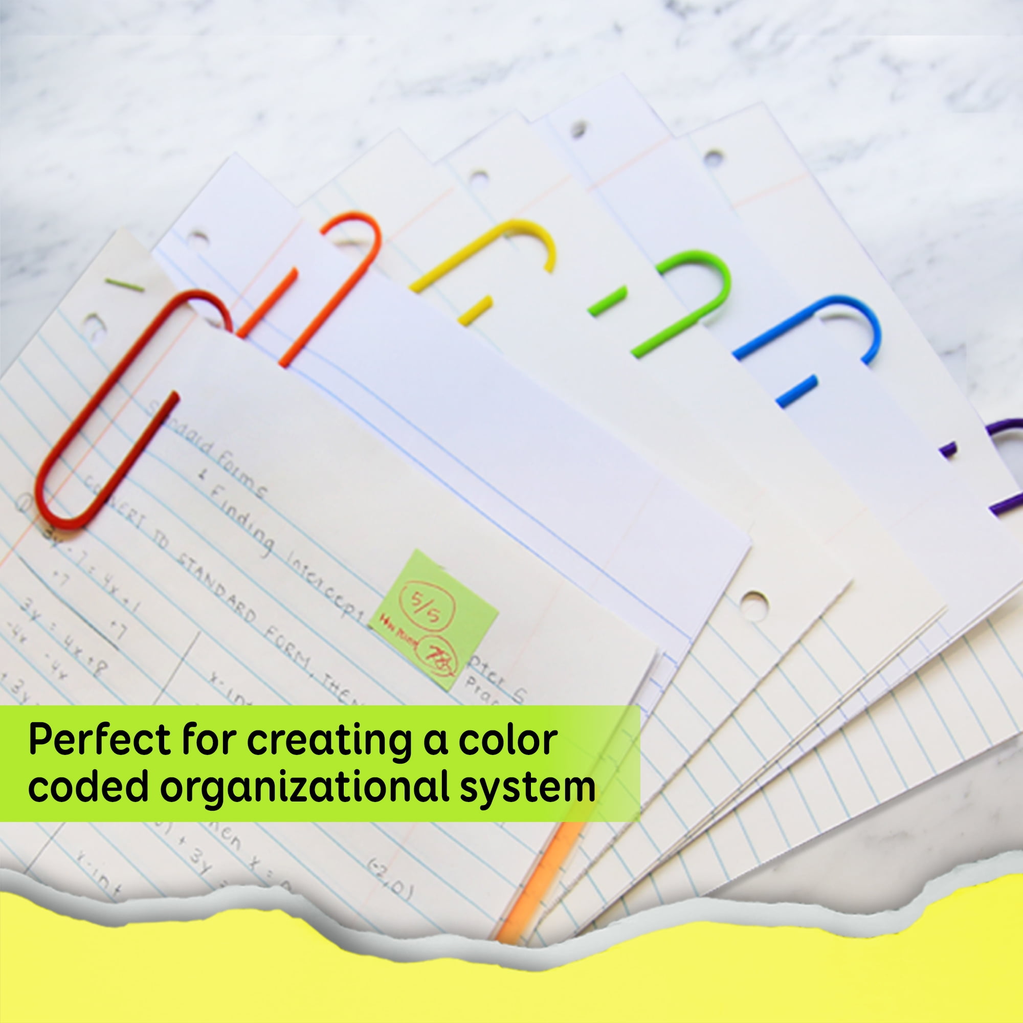 BAZIC Paper Clips 100mm Mega Jumbo Size, Color Coated Paper Clip Paperclips (10/Pack), 24-Packs
