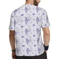 thumbnail image 2 of Wukai Stripes and Sprigs of Lavender Print Men's Short-Sleeved Mesh T-Shirt,Quick-Dry Short Sleeve Workout T-Shirt-5X-Large, 2 of 8