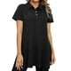 thumbnail image 1 of Vestido de tenis de manga corta con cuello para mujer: vestido mini con volantes para hacer ejercicio en verano, tejido de poliéster, conjunto deportivo informal, 1 of 3