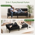thumbnail image 3 of Walsunny Convertible Futon Sofa Bed, Foldable Sleeper Futon with 3-Angle Adjustment, Multifunctional Folding Futon Couch for Small Space, Black, 3 of 7