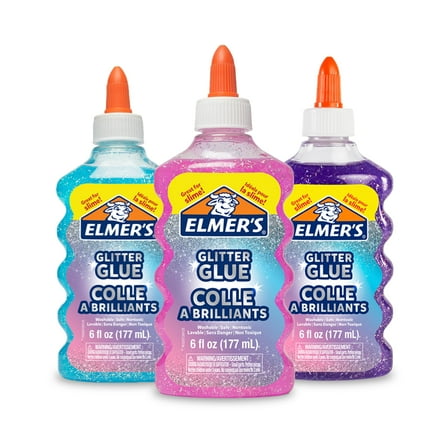 Elmer's Liquid Glitter Glue JKF25 Assorted 6oz I Blue, Pink, Purple