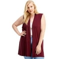 thumbnail image 1 of Pastel by Vivienne Women's Sleeveless Cardigan in Plus Size Wine XXX-Large, 1 of 4