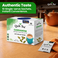 thumbnail image 5 of QuikTea Instant Cardamom Chai Tea Latte, 10 Single-Serve Sachets, Artisanal Indian Chai Latte Mix, Just Add Hot Water, Low Caffeine, Non-GMO, Gluten Free, 5 of 10