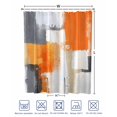 thumbnail image 4 of Split Shower Curtain for Transfer Bench, Burnt Orange Grey Fabric Shower Curtains for Bathroom, Abstract Geometric Oil Painting Modern Tub Sliding Transfer Bench Waterproof Bath Curtains 72"x84", 4 of 9