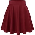 thumbnail image 1 of Borgoña, falda skater plisada de poliéster Falda L Falda skater plisada de poliéster retro Falda básica mini/midi/ahuecada, 1 of 5