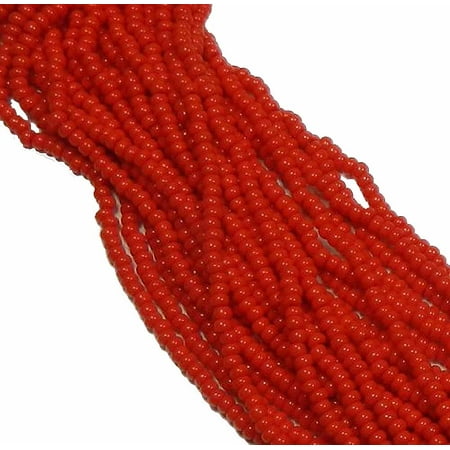 Loose Shell Beads Strands - Light Red Opaque Czech 8/0 Glass Seed, Loose Beads, 12 Strand Hank Preciosa