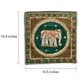 thumbnail image 6 of Elegant Thai Elephant Velvet and Pearls Set of 2 Square Pillow Covers - Dk Green, 6 of 6