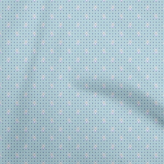 oneOone Cotton Jersey Light Blue Fabric Rabbit Sewing Fabric By The Yard Printed Diy Clothing Sewing Supplies 58 Inch Wide