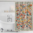 thumbnail image 2 of Shower Curtain Bathroom Set Spring Wildflower Butterfly Waterproof Fabric Shower Curtains with Grommets&Hooks, Vintage Pastoral Floral Privacy Bath Curtain for Bathtub 36x72in, 2 of 9