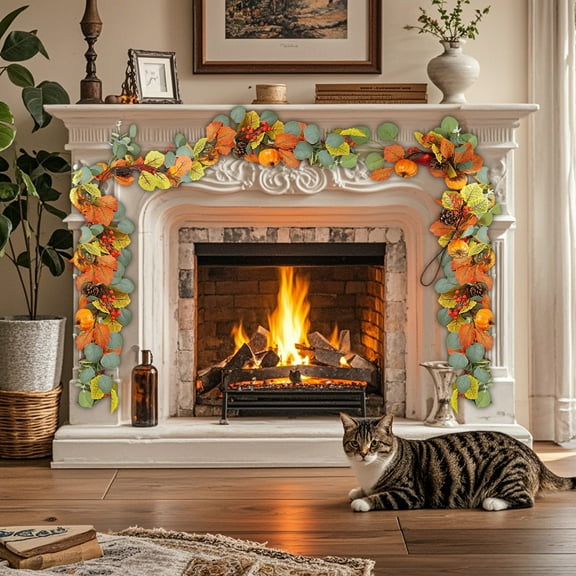 HBBKVI Thanksgiving Decorations Faux Pumpkin Rattan Halloween Pains Decoration Pinecone Maple Leaf Pumpkin Rattan Christmas Holiday Hanging Decoration